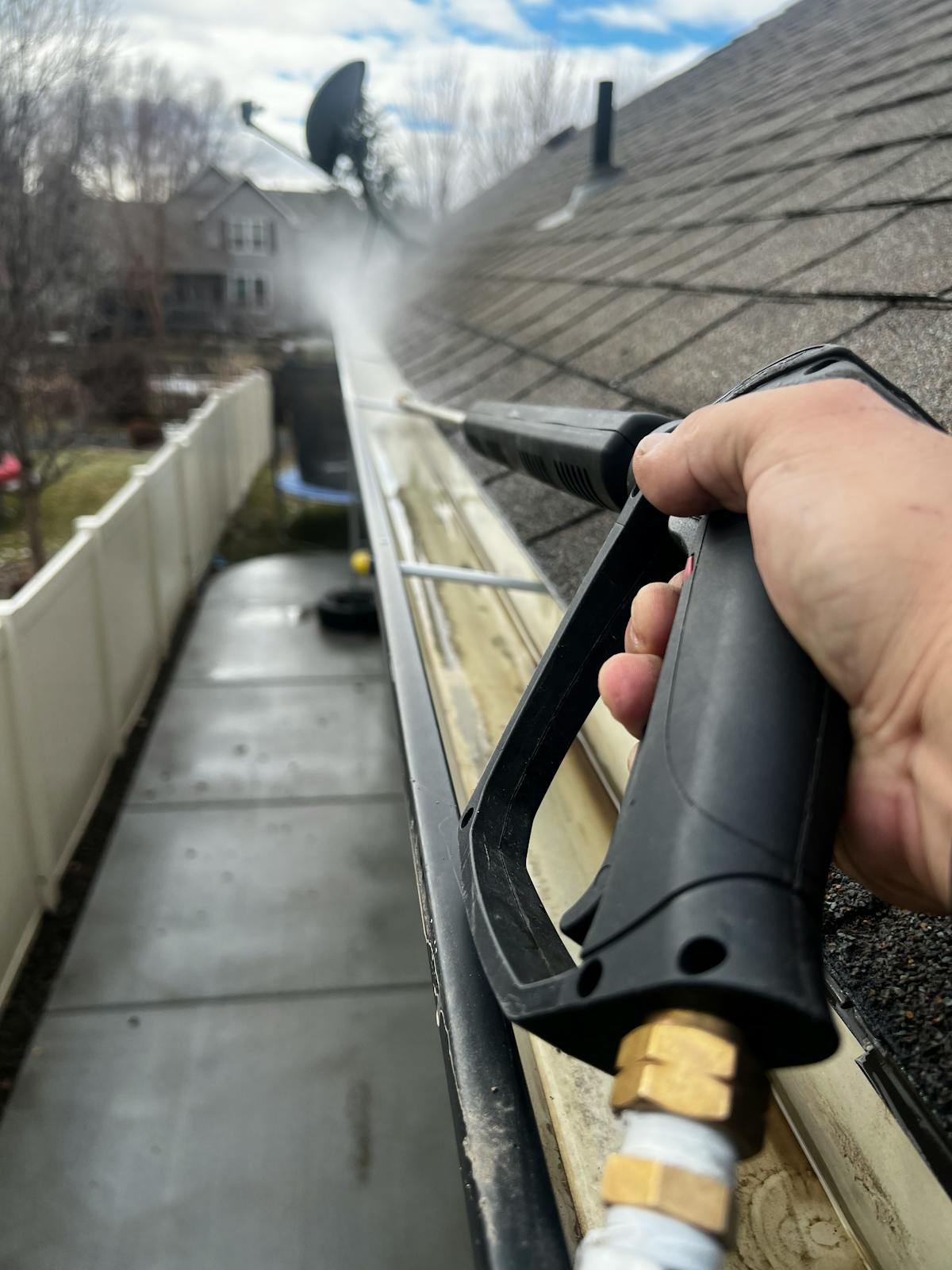 Residential gutter cleaning and maintenance